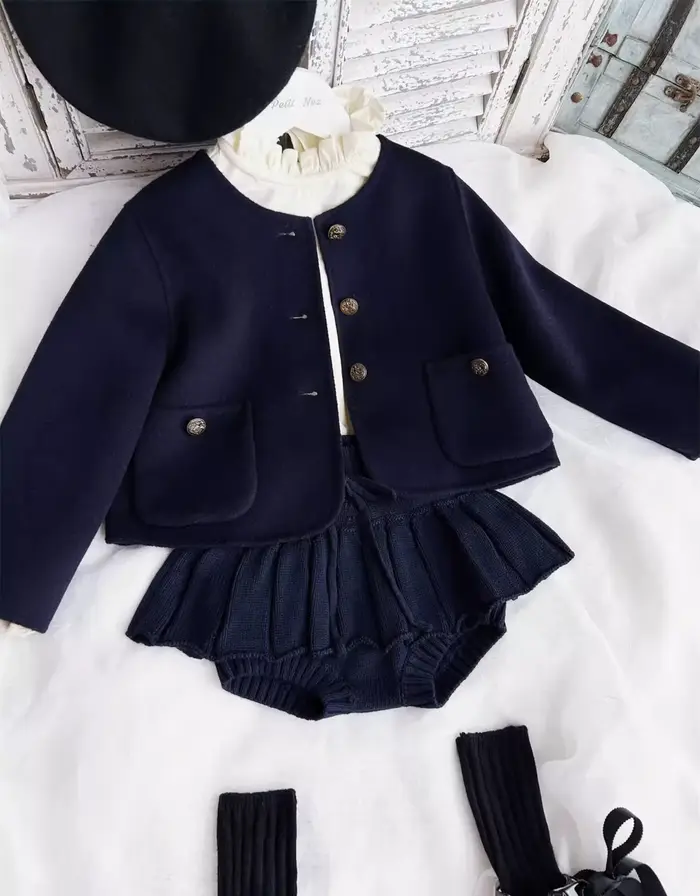 Robe vintage brodée de fleurs à manches longues style collège pour filles 4-6 ans ocassions spéciales automne hiver été