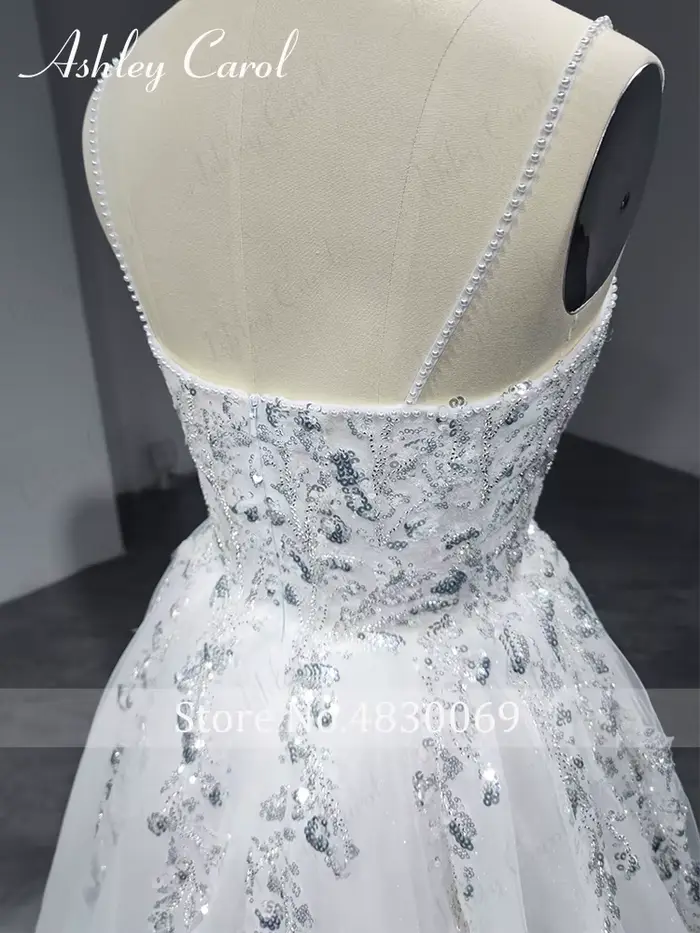Ashley Carol Boho robe De mariée luxueuse offre spéciale avec veste perles paillettes Illusion a-ligne robe De mariée robes De Novia