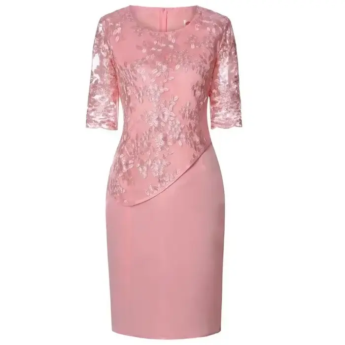 Robe Midi Grande Taille Femme 2026 5XL Élégante Col Rond