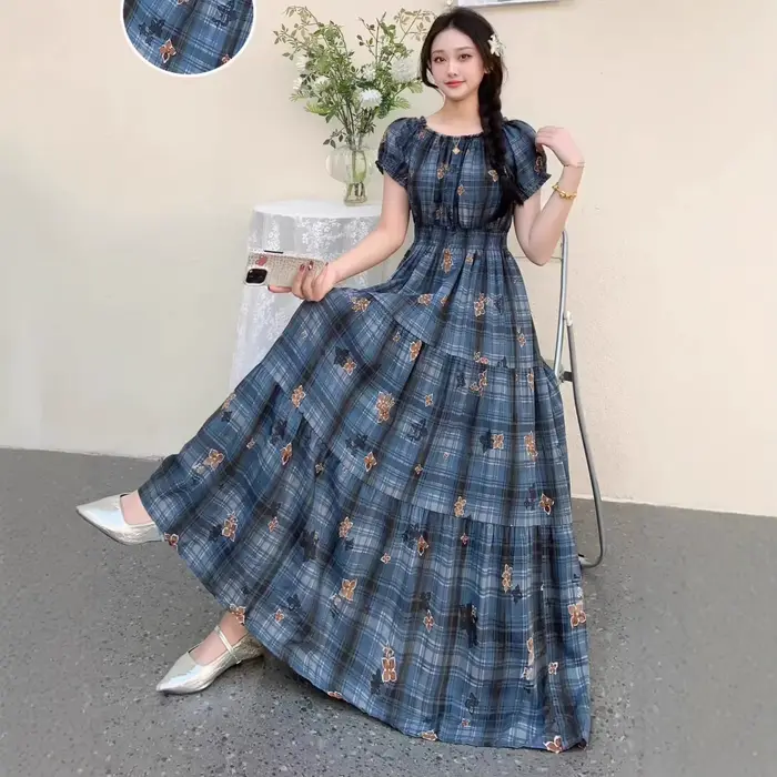 Robe d'été bohème pour femme en coton et soie