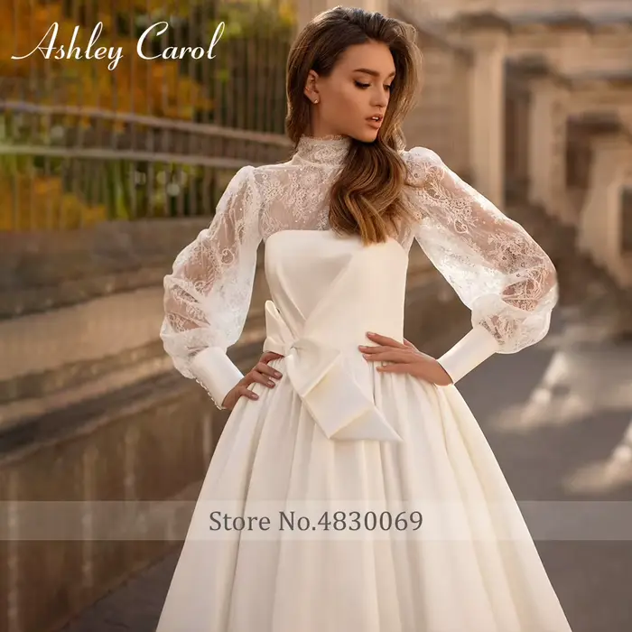 Ashley Carol-Robe de mariée élégante en satin