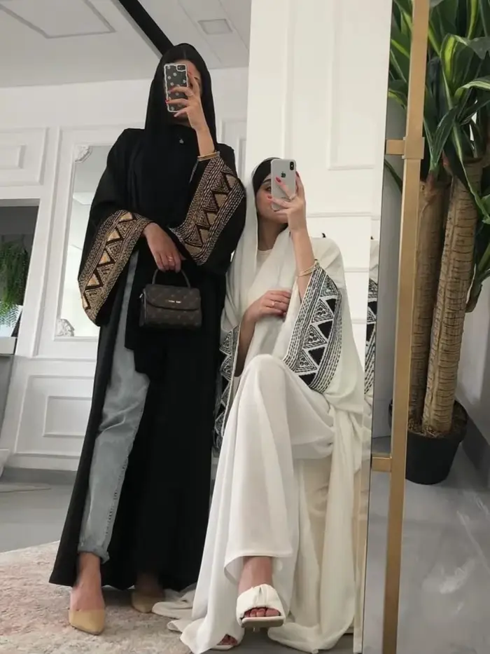Abaya kalenmos polyester brodé pour femmes décontractée et élégante pour Ramadan et Aïd occasions spéciales