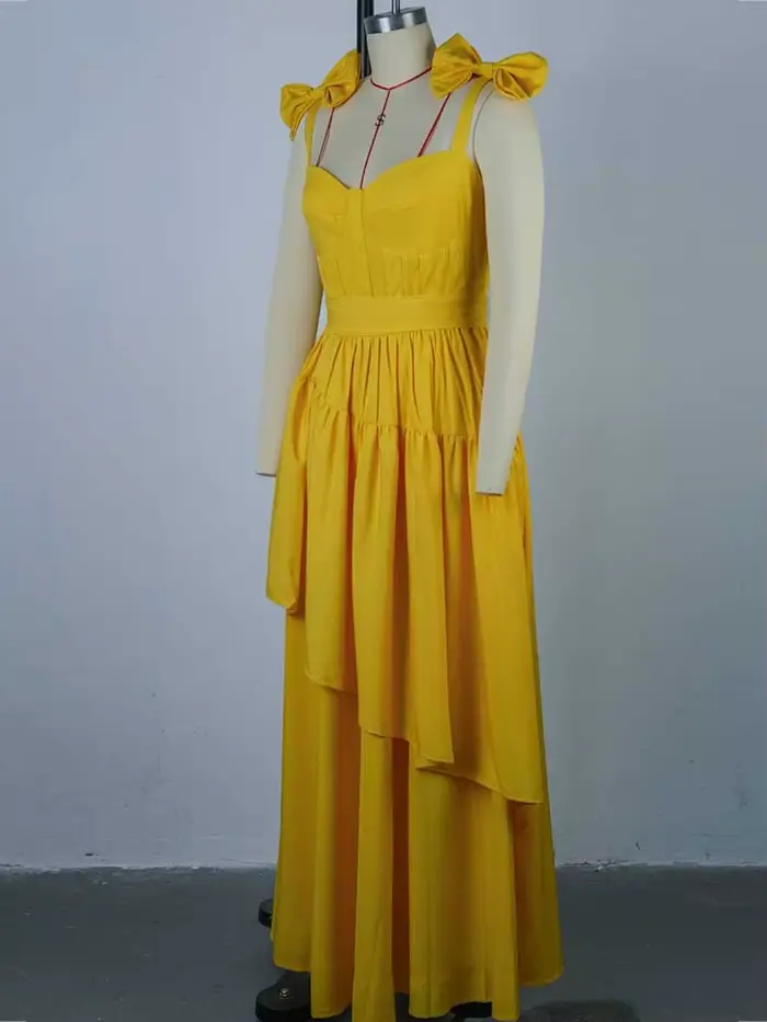 Robe longue jaune clair pour femmes