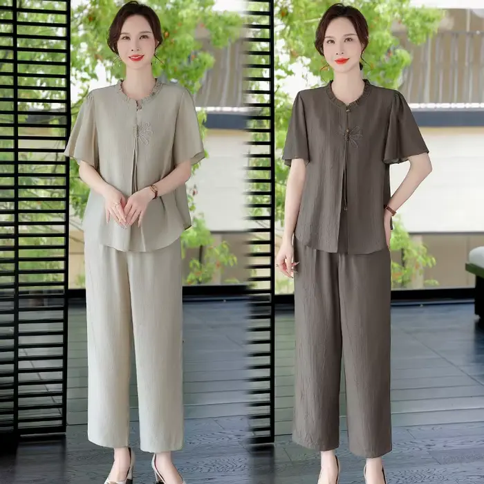 Ensemble deux pièces décontracté léger été chic pour femme occasions spéciales polyvalent confortable style unique
