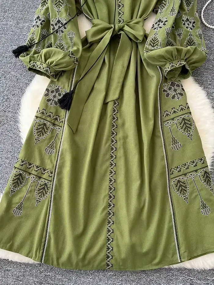 Robe longue de Style ethnique rétro bohème pour femmes