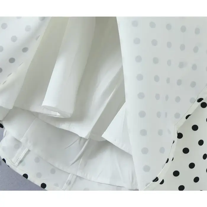 Robe trapèze dos nu à pois pour femmes