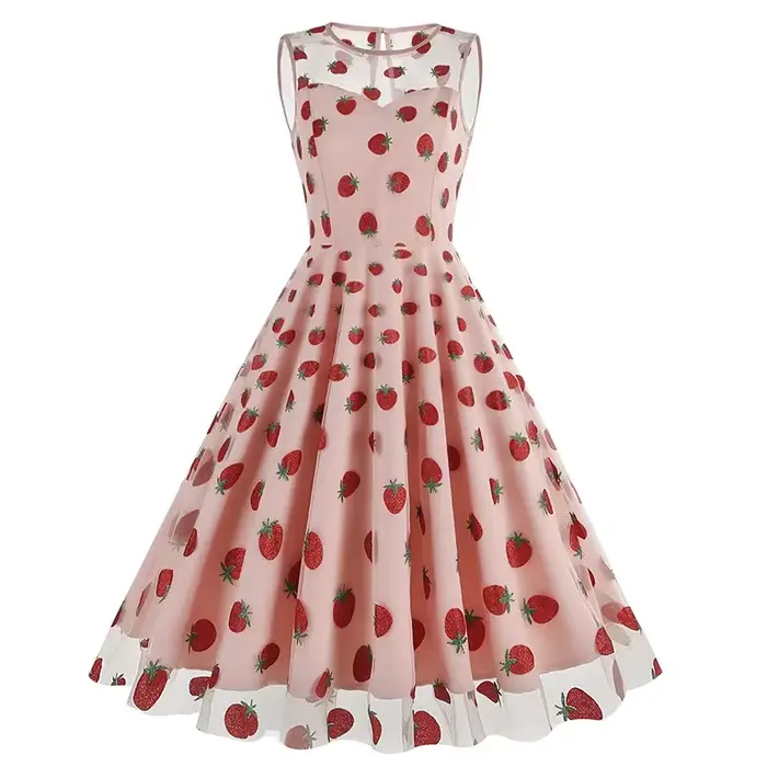 Hepburn-Robe Pin Up Vintage pour Femme