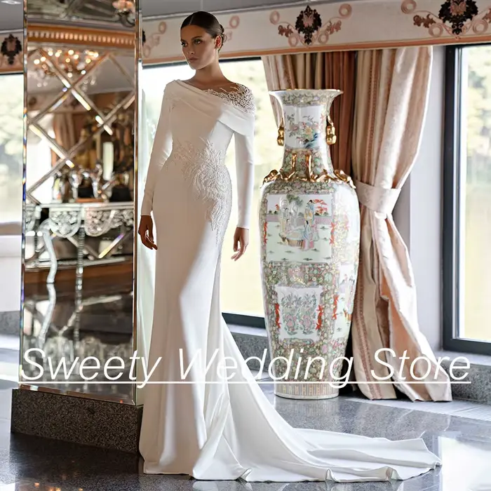 Jiayigong-Robe de Mariée Arabe Saoudite Personnalisée