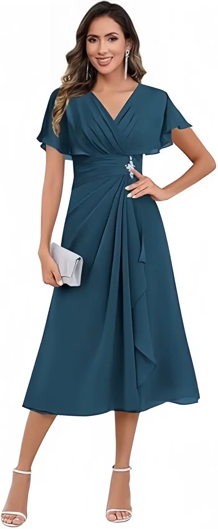 Robes de soirée formelles en mousseline de soie pour la mère de la mariée