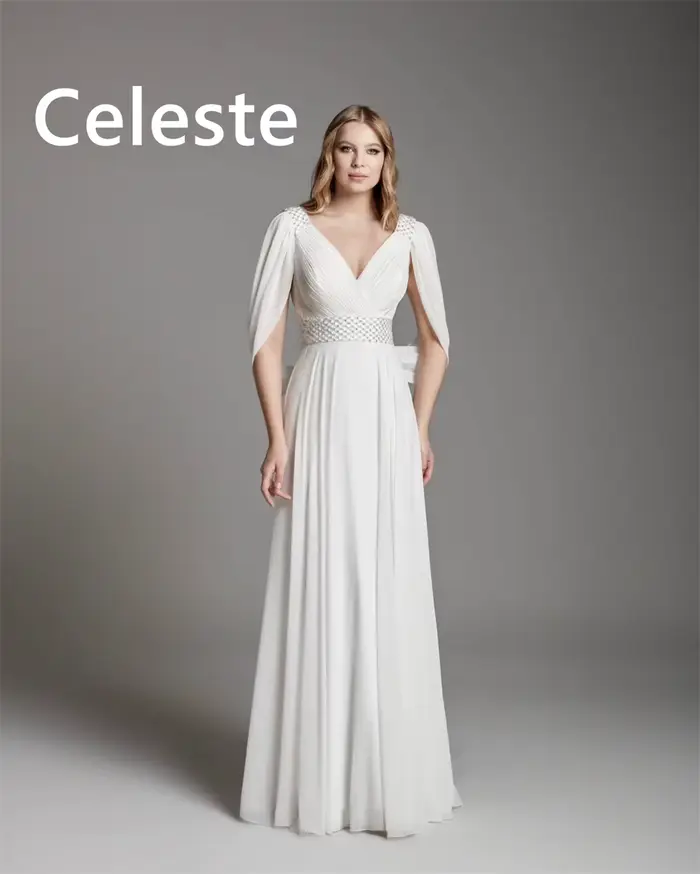 Robe De soirée en mousseline De soie blanche