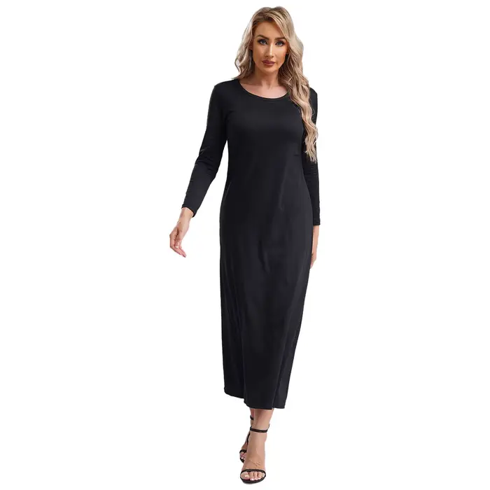 Robe abaya en coton polyester pour femmes élégante et confortable pour prière et occasions spéciales