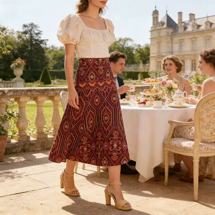 Robe longue bohème brodée pour femme, silhouette empire, motifs ajourés, sortie nocturne, printemps été, occaions spéciales