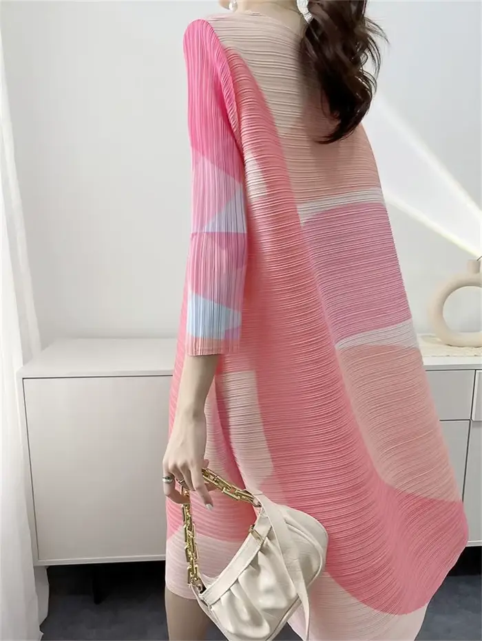 Robe de Soirée Plissée Imprimée Taille Unique Pour Femmes Décontractée Mode Printemps Été Occasions Spéciales