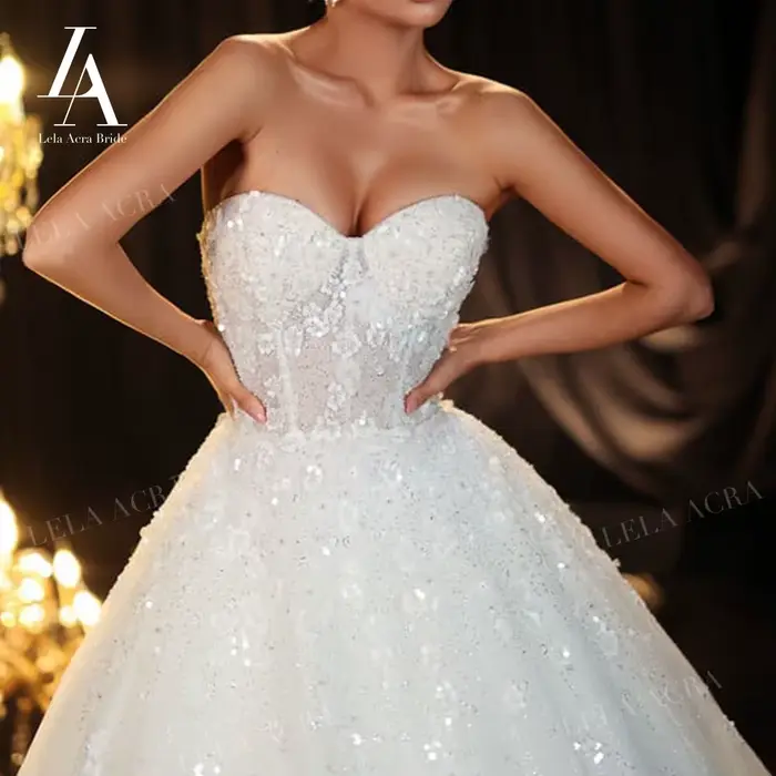 Magnifique robe de mariée 2 en 1 2026 Appliques fleurs 3D a-ligne princesse