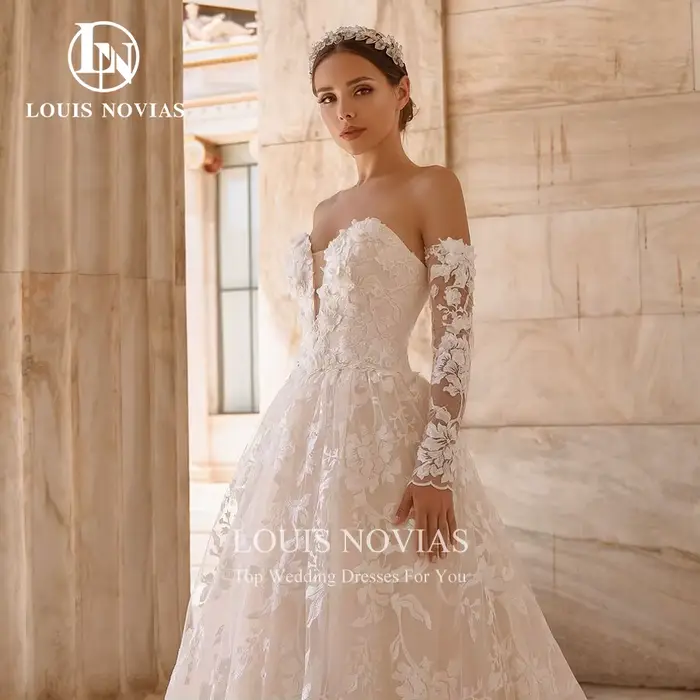 Modiis-Robe de mariée A-Line avec fleurs perlées