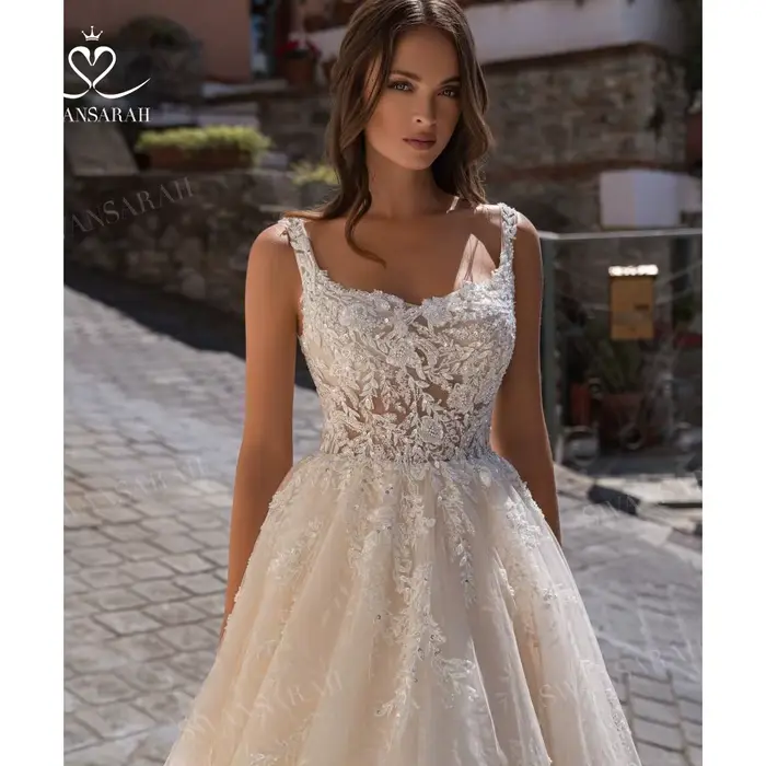 2 en 1 robe De mariée boléro 2025 magnifiques Appliques perlées a-ligne princesse