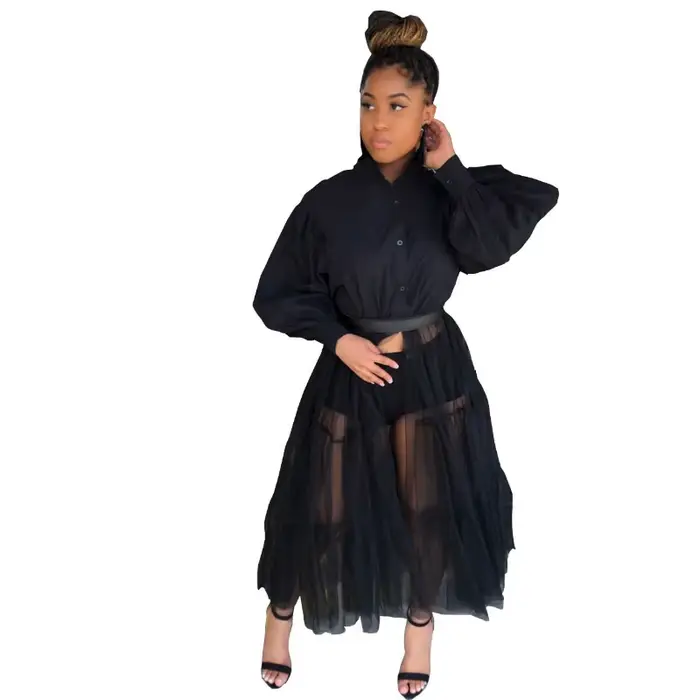 Robe chemise décontractée personnalisée grande taille pour femme – Vêtement d'été uni à manches courtes et simple boutonnage