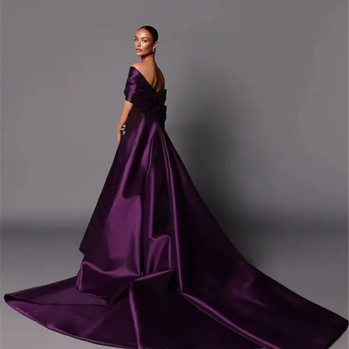 Robe de soirée trapèze personnalisée sans manches satinée avec décoration rétro et soutien-gorge intégré pour femmes, idéale pour soirées officielles et événements spéciaux