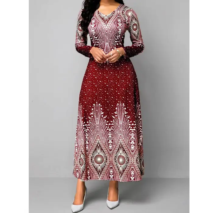 Nouvelle Robe Longue Femme Sud-Africaine 2026 – Robe d'Été Imprimée Dashiki Tendance pour Femme, Rob