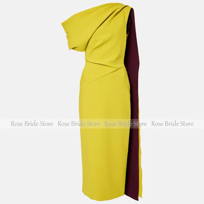 Robes de soirée élégantes pour femmes, asymétrique épaule dénudée, colonne, robes de Cocktail noires, longueur cheville, drapée, Maxi, 2025