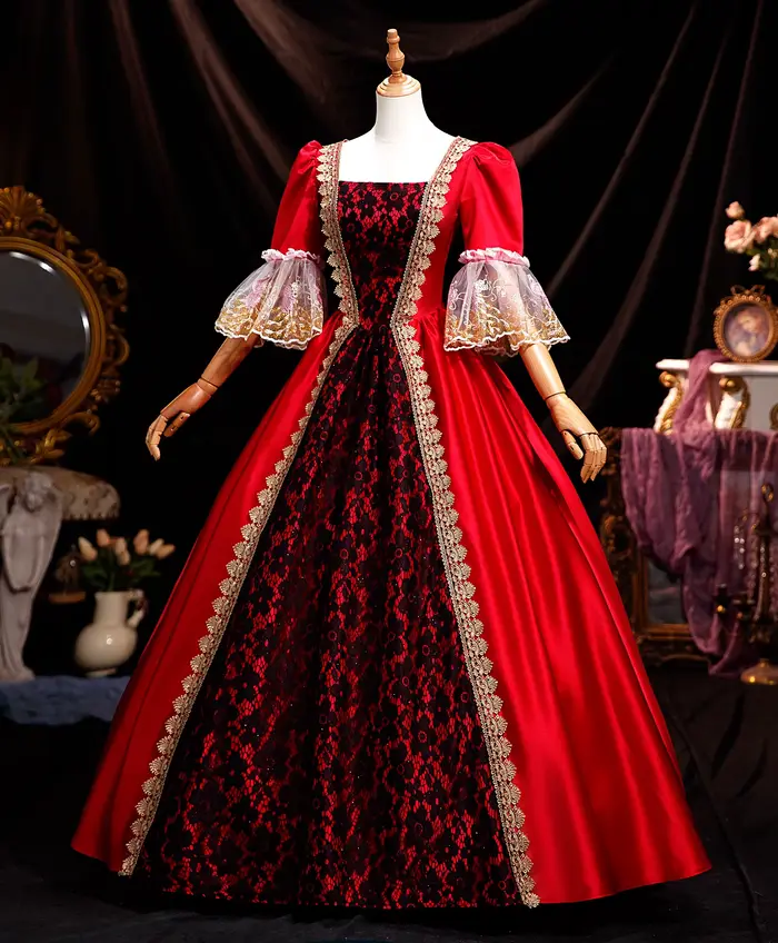 Robe de Cour Luxueuse Géorgienne Élégante avec Décolleté Mon Amour et Volants pour Quinceanera et Autres Occasions Spéciales