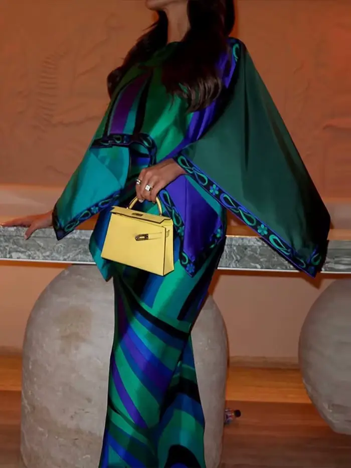 Robe élégante imprimée style châle pour femme