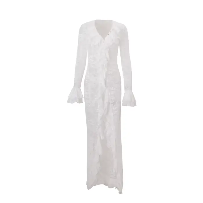 Robe longue en mousseline de soie