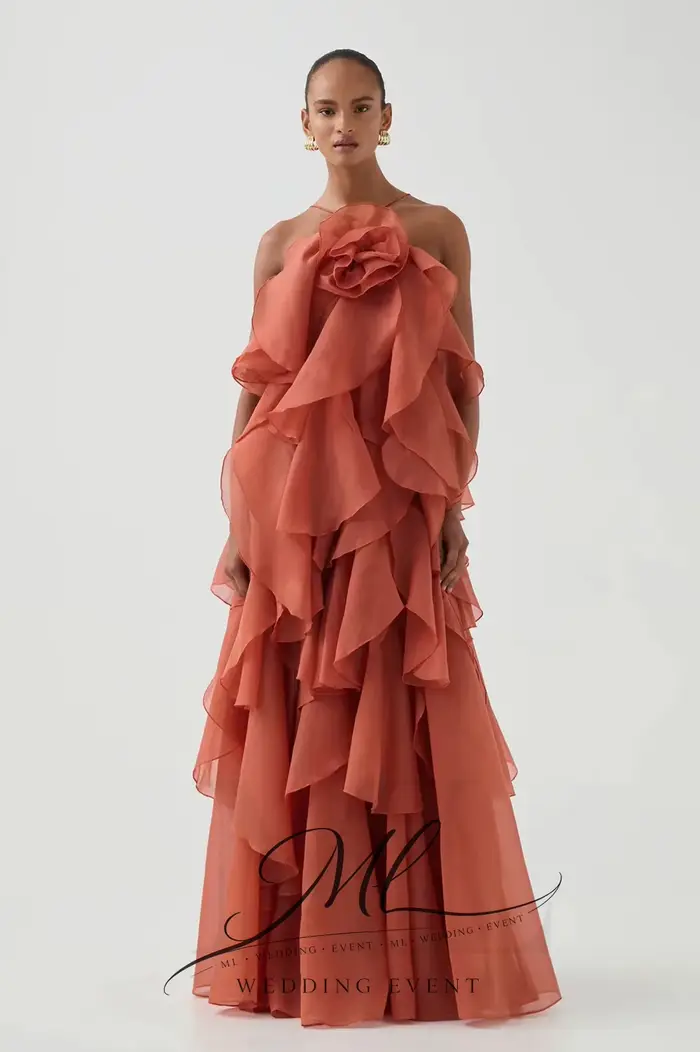 Robe de soirée vintage ML à volants superposés
