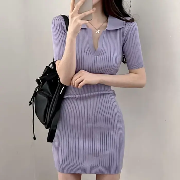 Robe à manches courtes femme élégante et décontractée pour été vacances et occasions spéciales