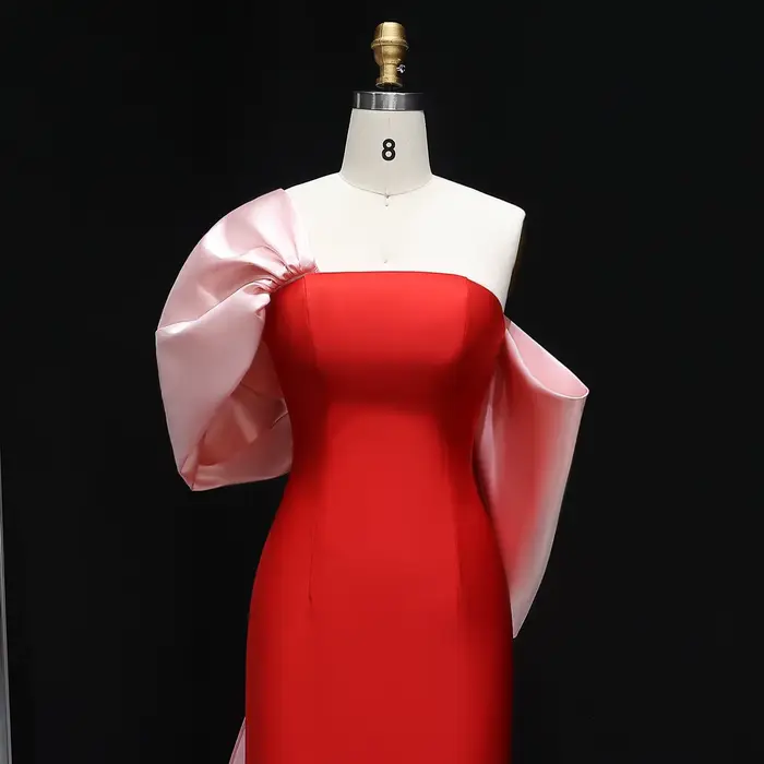 Sharon Said rouge et rose dubaï épaules dénudées robes de soirée avec sirène pour les femmes robe formelle de mariage SF366 personnalisé