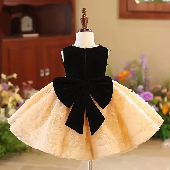 Jill Wish J421 robe élégante à fleurs Champagne pour filles