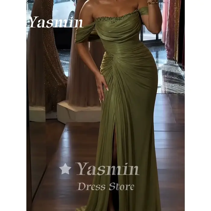 Robe de bal vert olive