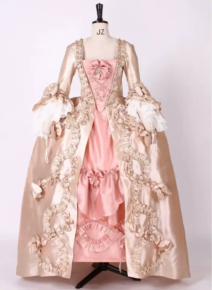 Robe rose de style Marie Antoinette, robe de Rhde cour française noble, costume de reconstitution du