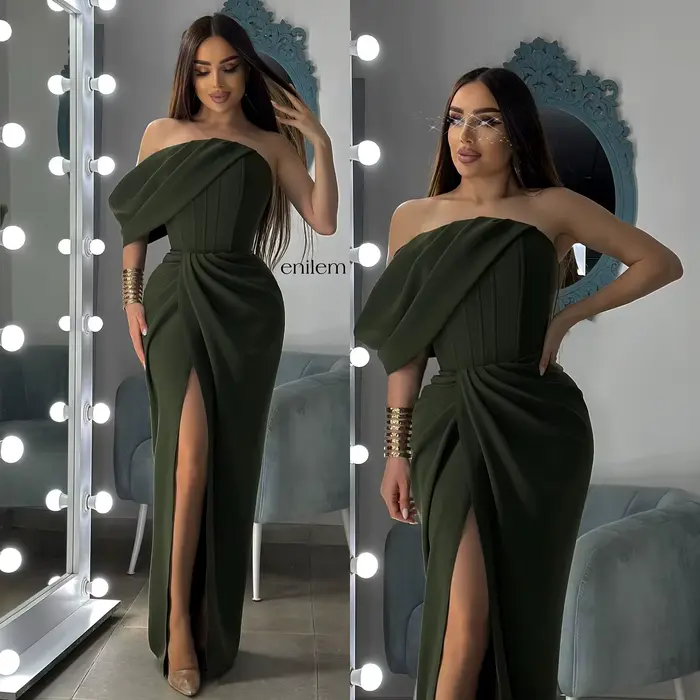 Robe de bal Bafftafe marron crêpe sirène sans manches avec soutien-gorge intégré pour bal, soirée spéciale, demoiselle d'honneur et occasions festives