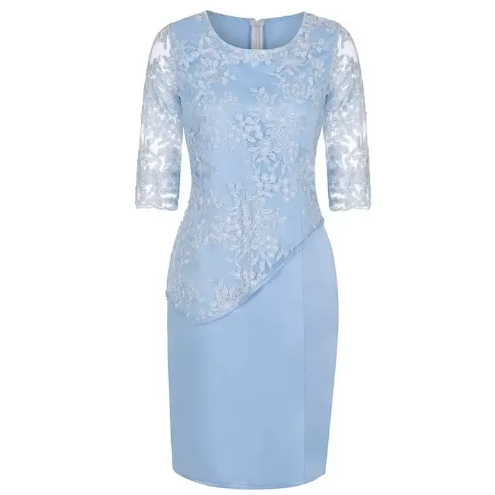 Robe Midi Grande Taille Femme 2026 5XL Élégante Col Rond