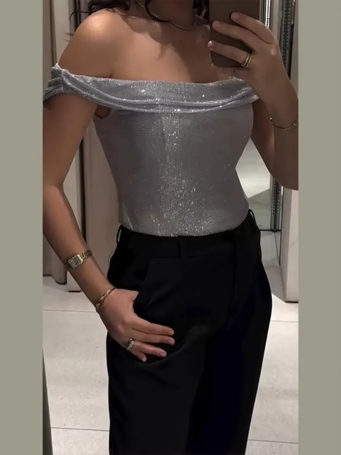 Robes de soirée pour femmes, manches pailletées, Mini robe brillante, décolleté en V profond, gaine 