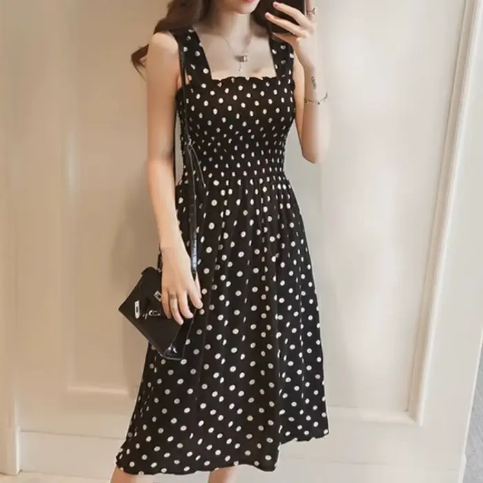 Robe d'été en fibre de point pour femmes