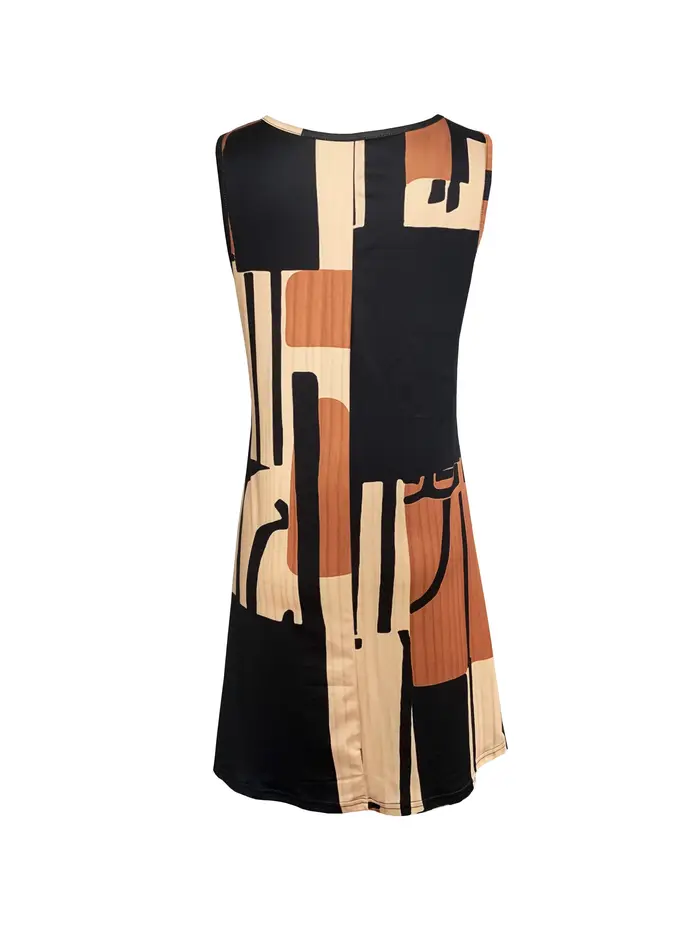 Robe sans manches à motif géométrique pour femmes