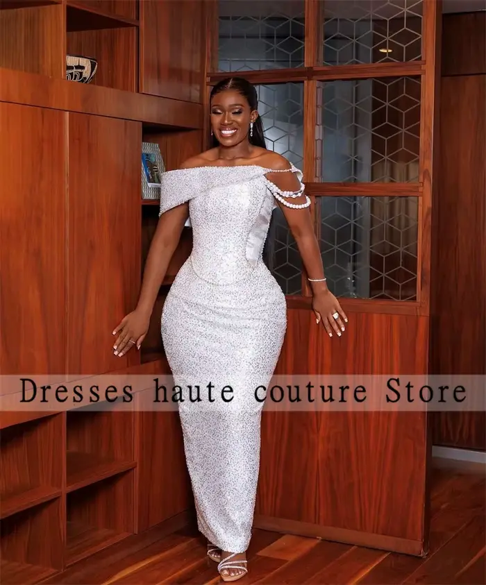 Aso Ebi-Robe de Soirée Blanche NigWin