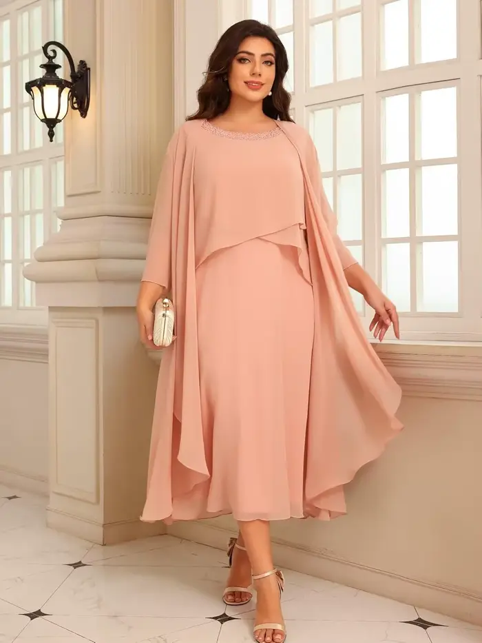 Robes de soirée formelles en mousseline de soie à manches longues et volants pour femmes