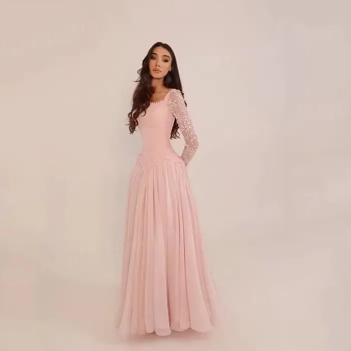 Robes de soirée élégantes pour femmes, style A-line, avec appliques en dentelle, robes de bal, Vesti