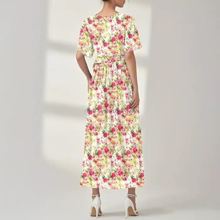 49ME – robe longue à fleurs fluide pour femmes