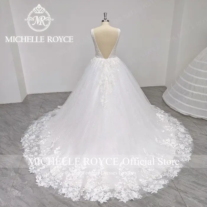 Michelle Royce-Robe de mariée en dentelle scintillante pour femmes
