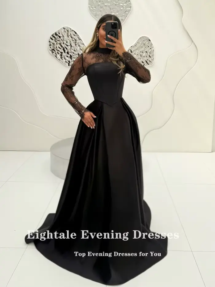 Robe de mariée noire arabe Eightale