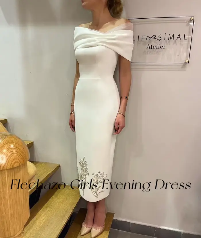 Flechazo-Robe de Soirée Blanche pour Femme