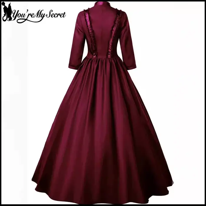 Robe médiévale pour femme avec manches longues pour carnaval, soirée de gala, cosplay et cérémonies spéciales