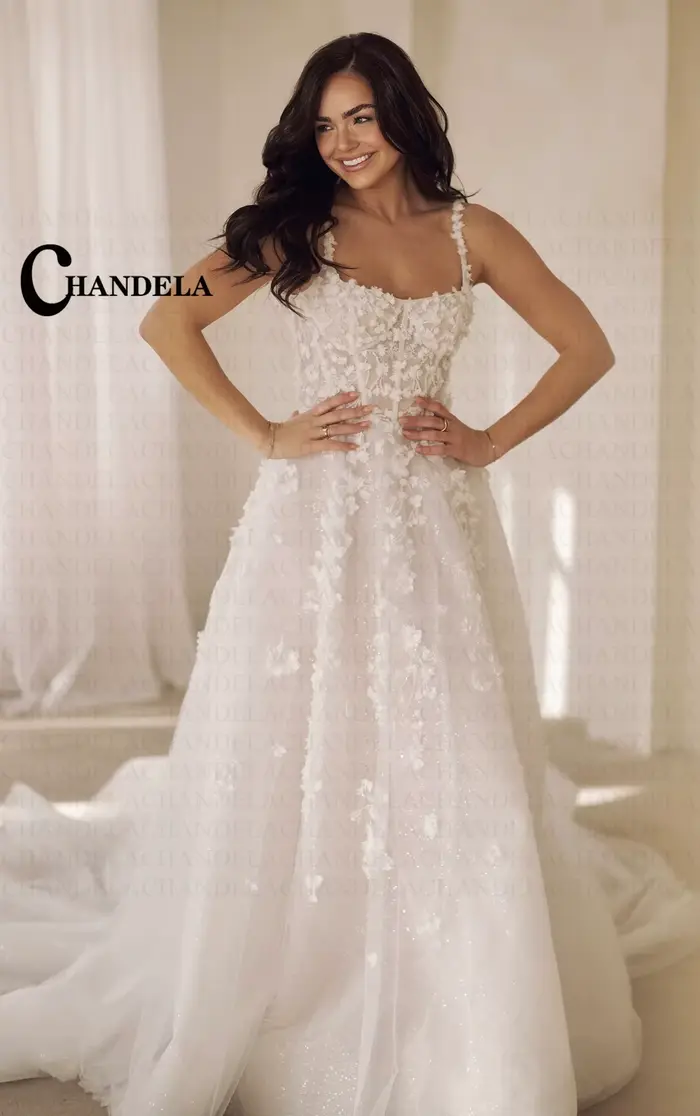 Robe de Mariée Classique en Polyester et Tulle avec Appliques et Train de Balayage pour Femmes Occasions Spéciales