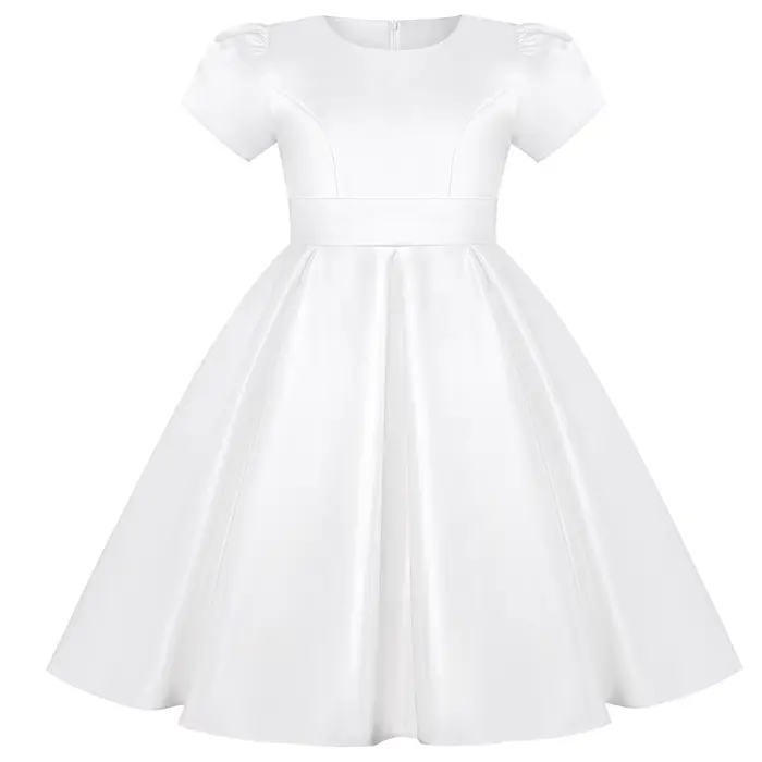 Robe blanche et impeccable, costume de demoiselle d'honneur, robe de demoiselle d'honneur blanc pur 