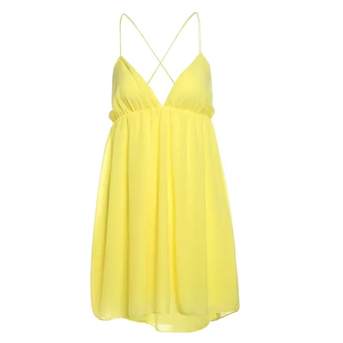 Nouvelle Robe d'été 2026 pour Femme, Style Vacances Simple, Plage, Col en V Profond, Couleur Unie, B