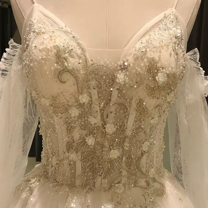 8084 Personnalisé robe de mariée 2020 boho manches longues sexy perlé vestiEducatif de cóctel Rhrobe de plage Bélada